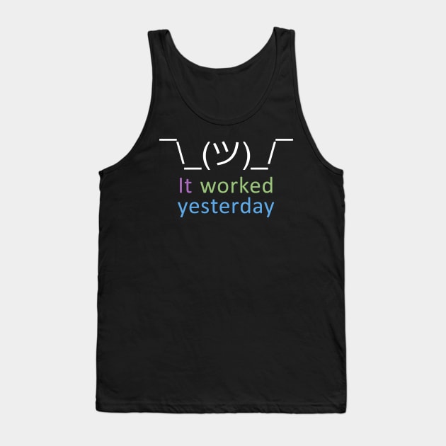 It Worked Yesterday Tank Top by Face Slappers